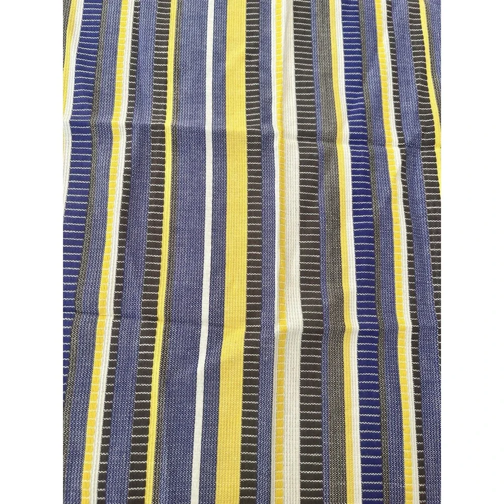 Anthropologie Kitchen Decor Woven Dish Tea Towel Striped Blue Yellow‎ White